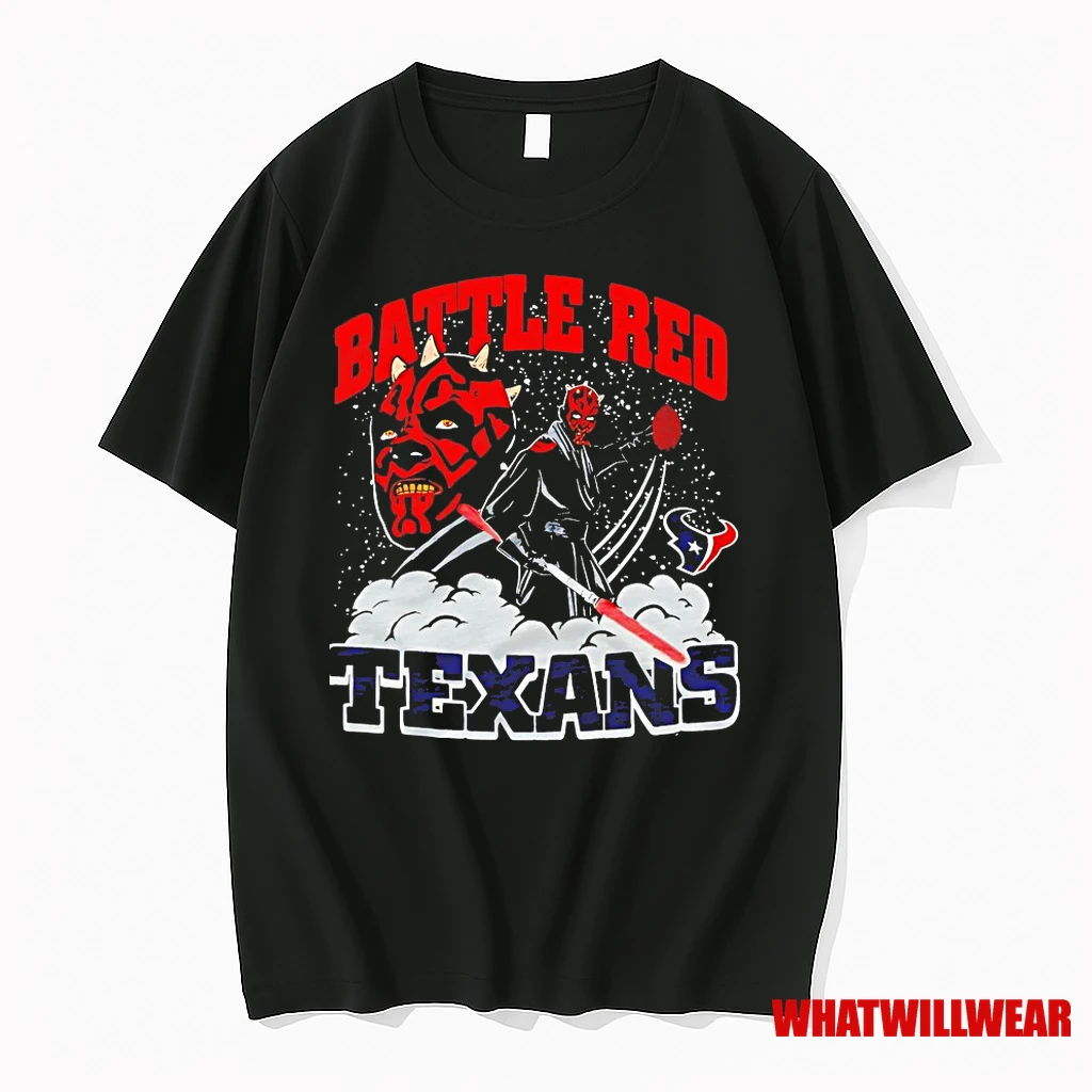 Darth Maul Star Wars X Houston Texans Battle Red Shirts