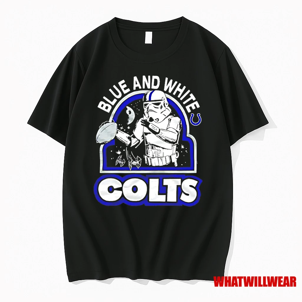 Darth Vader Star Wars X Indianapolis Colts Blue And White Shirts
