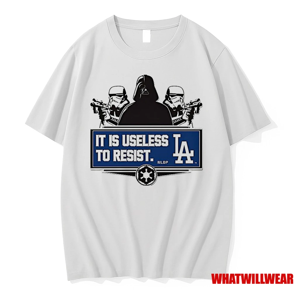 Darth Vader And Stormtrooper Los Angeles Dodgers Baseball It Is Useless To Resist Shirts