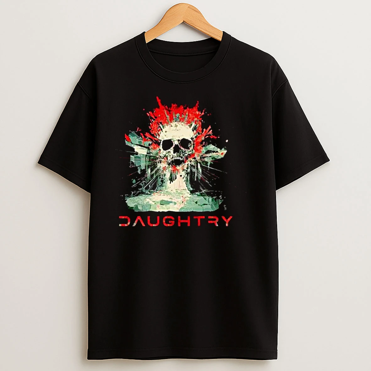 Daughtry Shattered Skull Ornaments T Shirts