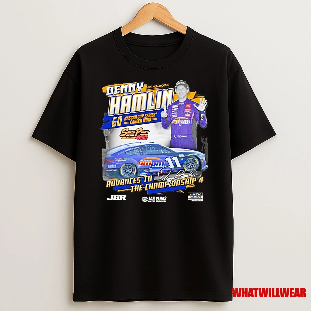 Denny Hamlin 2025 South Point 400 Race Winner Shirts