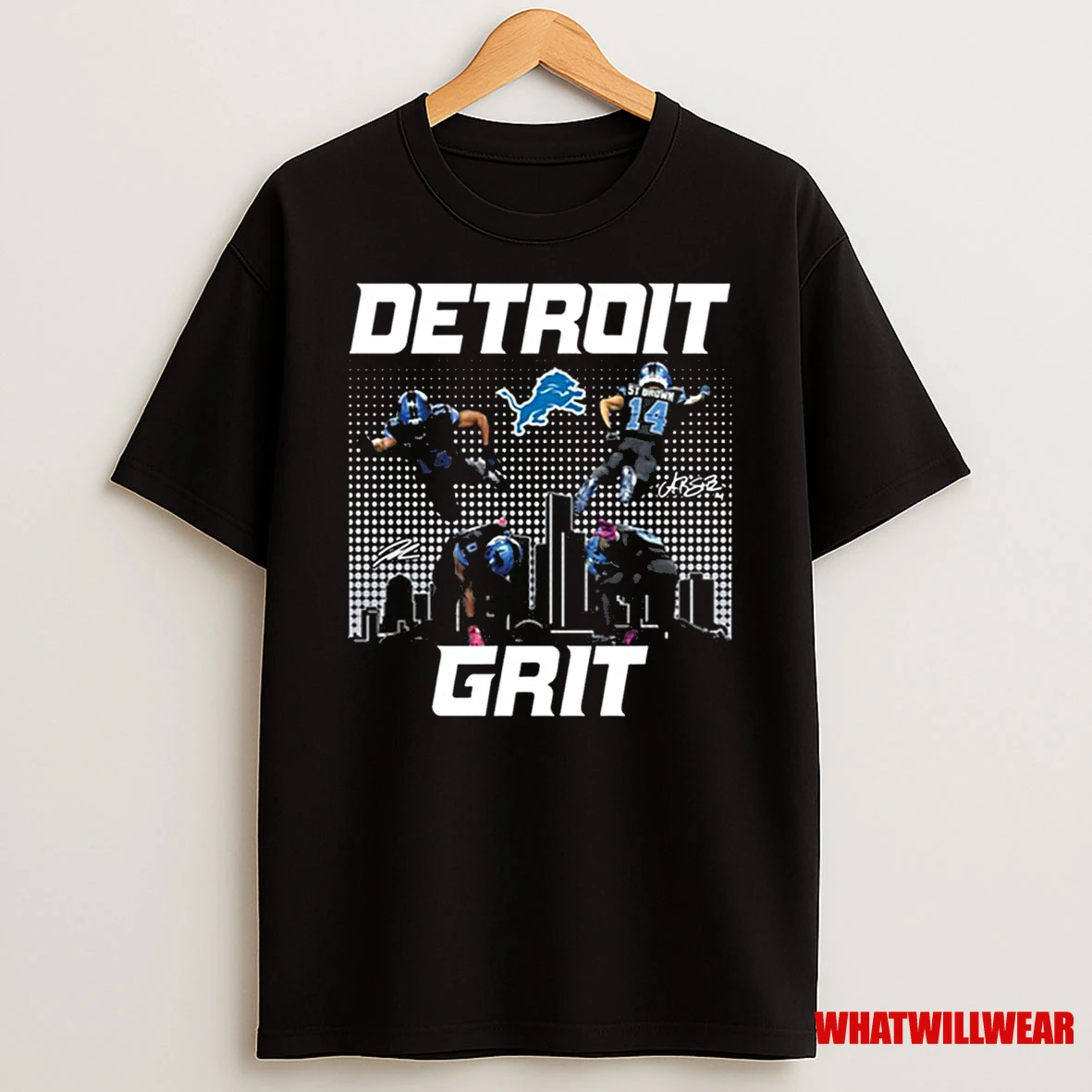 Detroit Grit Super Heroes Amon Ra St Brown And Jahmyr Gibbs Detroit Lions 2025 Signatures Shirts