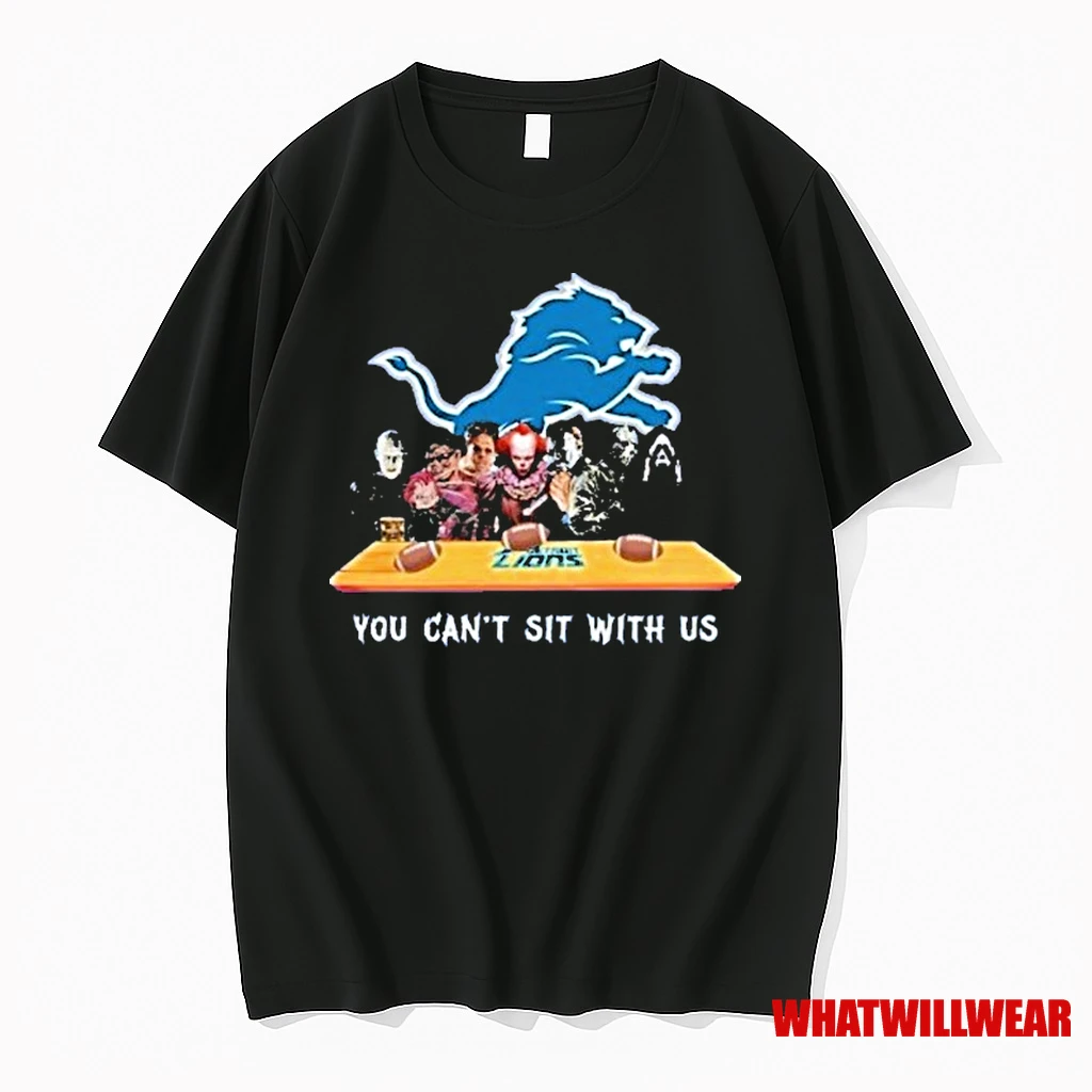 Detroit Lions Horrors Characters You Cant Sit With Us Halloween Shirts