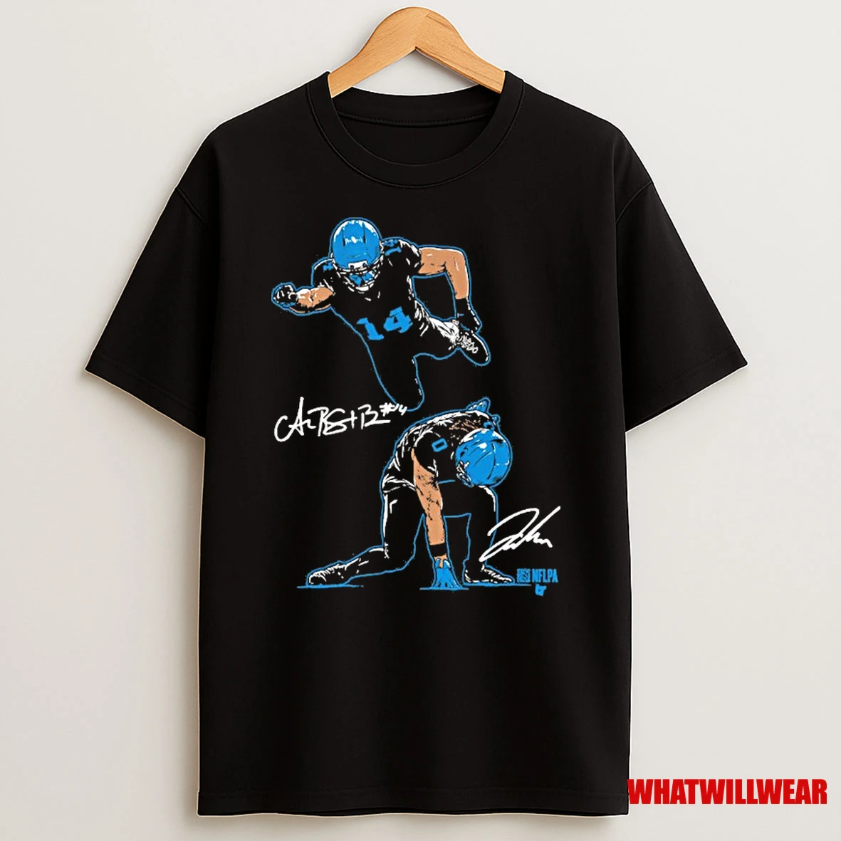 Detroit Lions St Brown Gibbs Superheroes Signatures Shirts