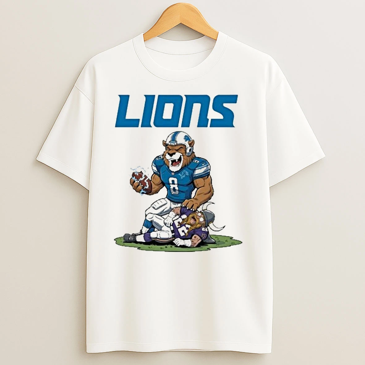 Detroit Lions Vs Minnesota Vikings Baseball T Shirts