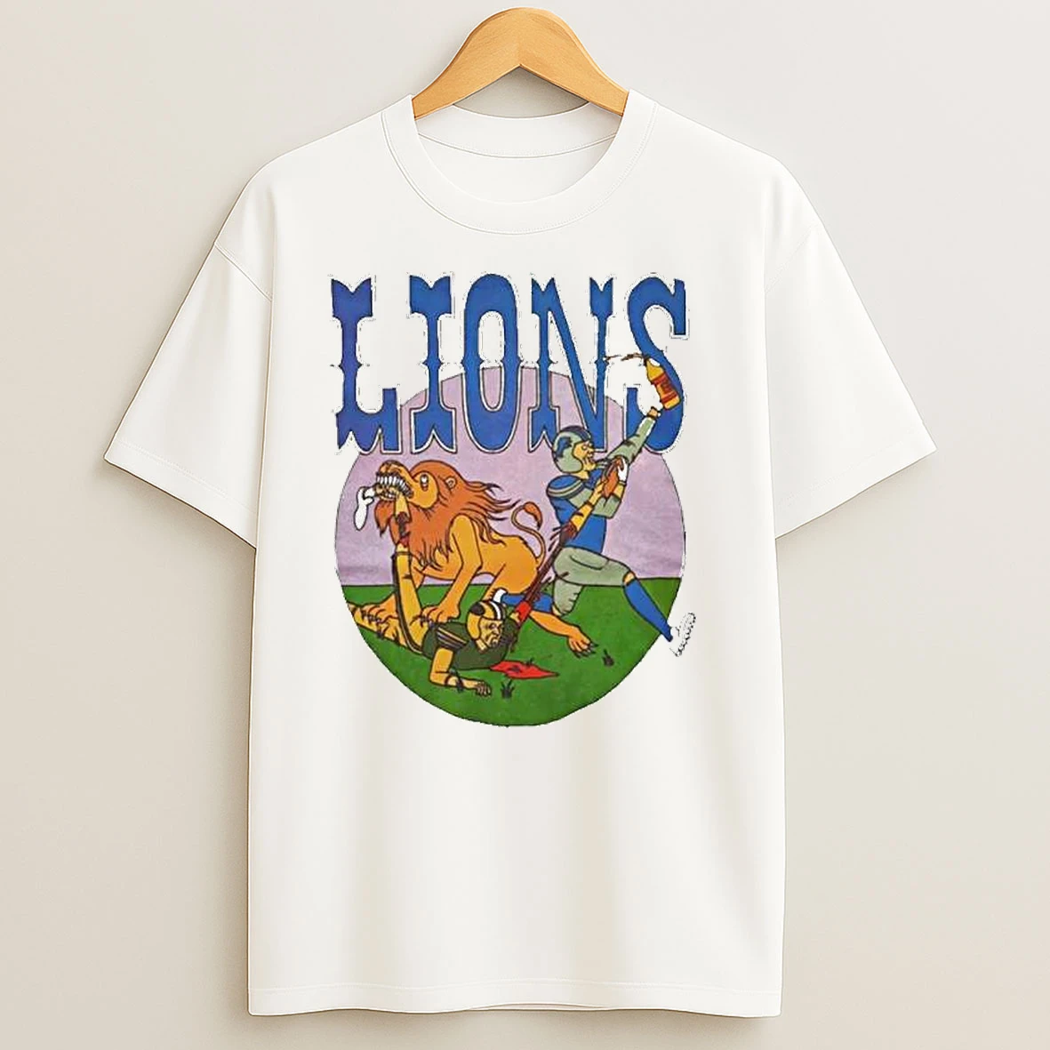 Detroit Lions Vs Green Bay Packers Nfl Retro Caricature Ornaments T Shirts
