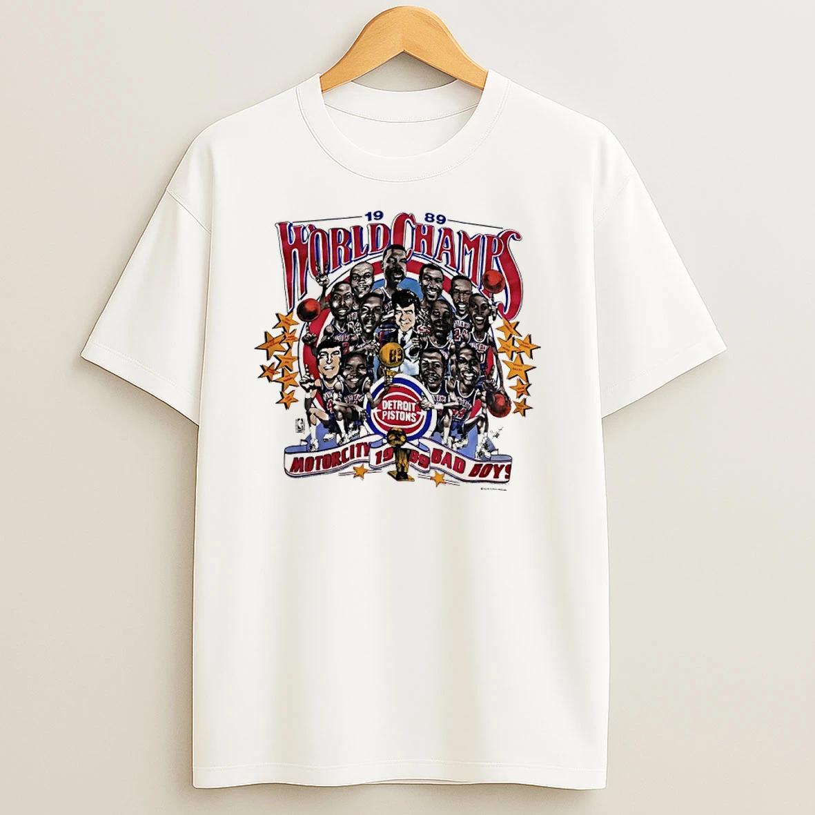Detroit Pistons 1989 World Champions Motorcity Bad Boy T Shirts