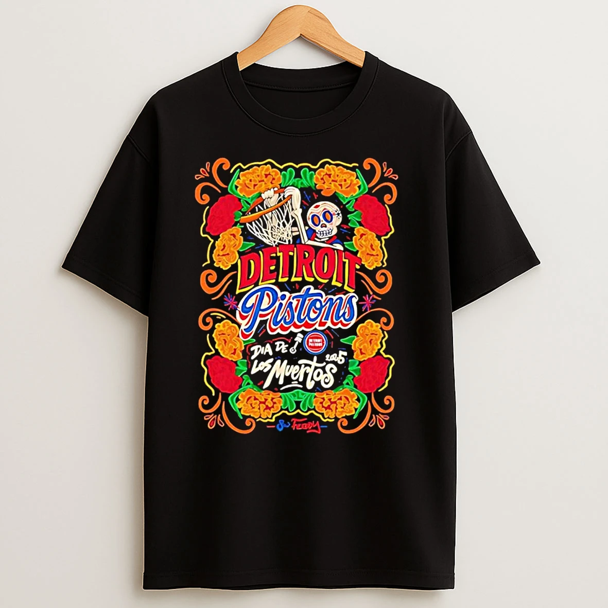 Detroit Pistons Dia De Los Muertos Day Of The Dead T Shirts