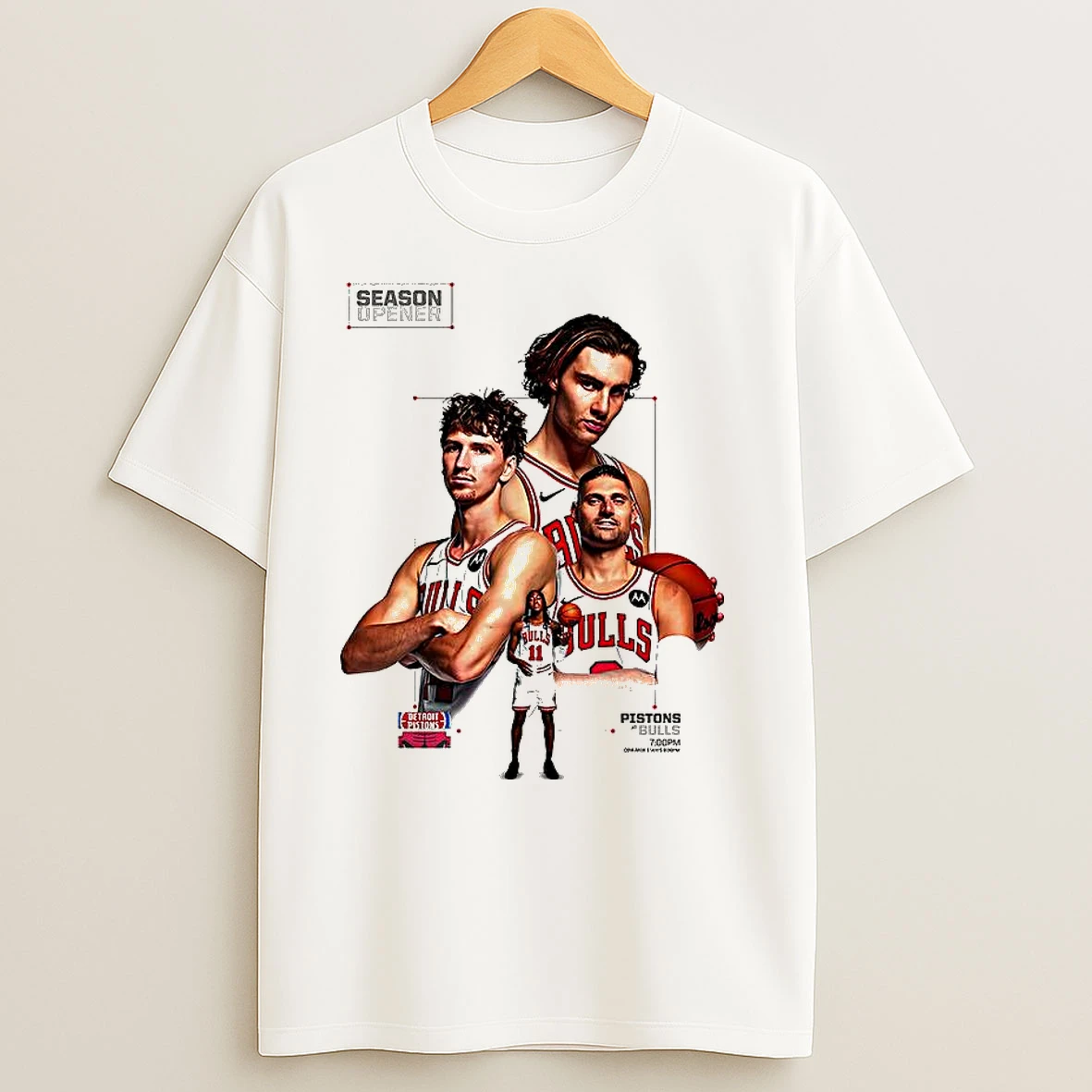 Detroit Pistons Vs Chicago Bulls Nba 2025 Season Opener T Shirts