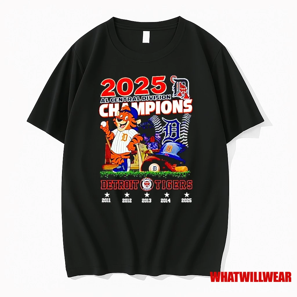 Detroit Tigers 5 Time Al Central Division Champions 2025 Shirts