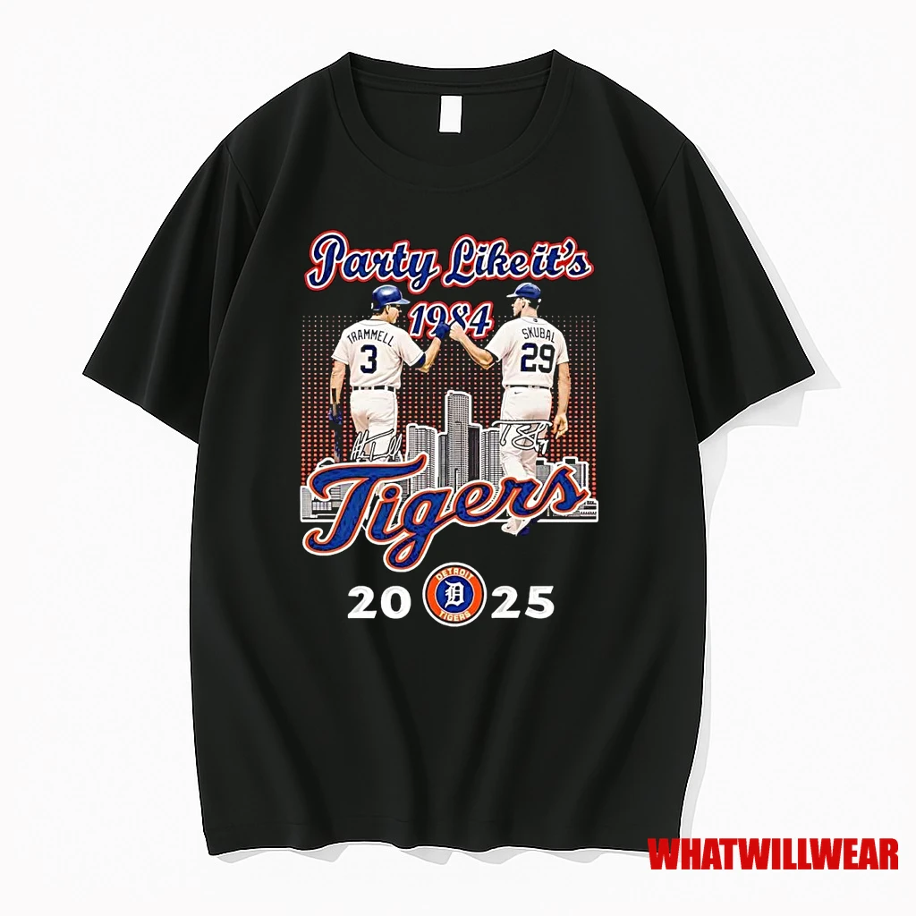 Detroit Tigers Trammell And Skubal 2025 Party Like Its 1984 Shirts