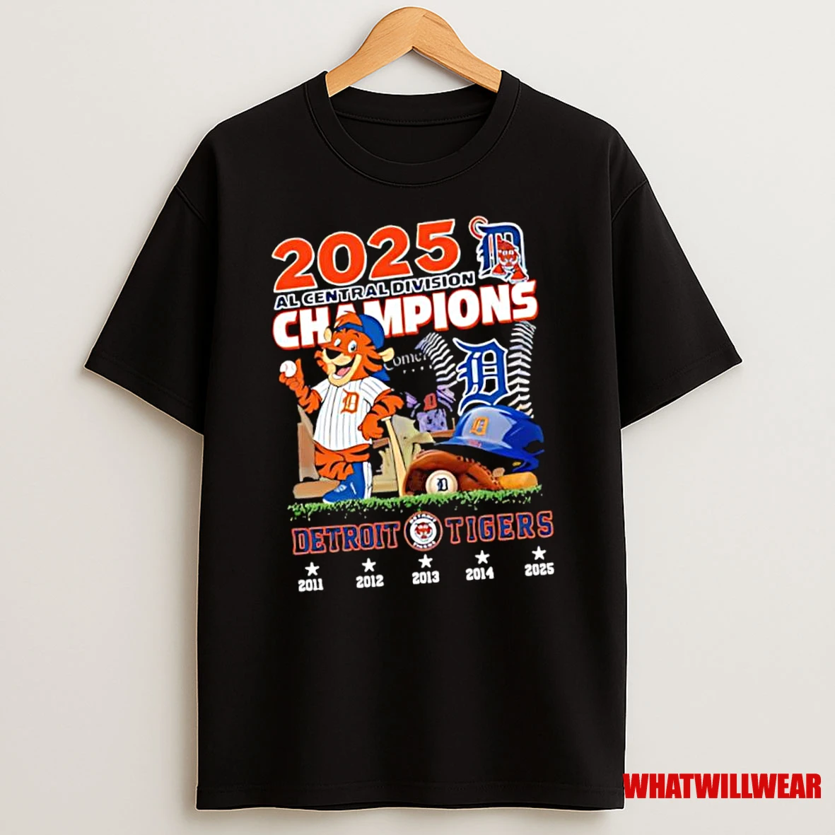 Detroit Tigers Mascot 2025 Al Central Division Champions Shirts