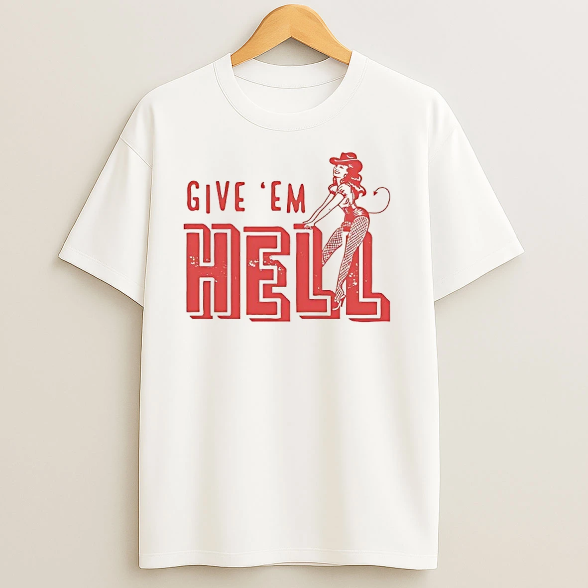 Devil Cowgirl Give Em Hell Vintage T Shirts