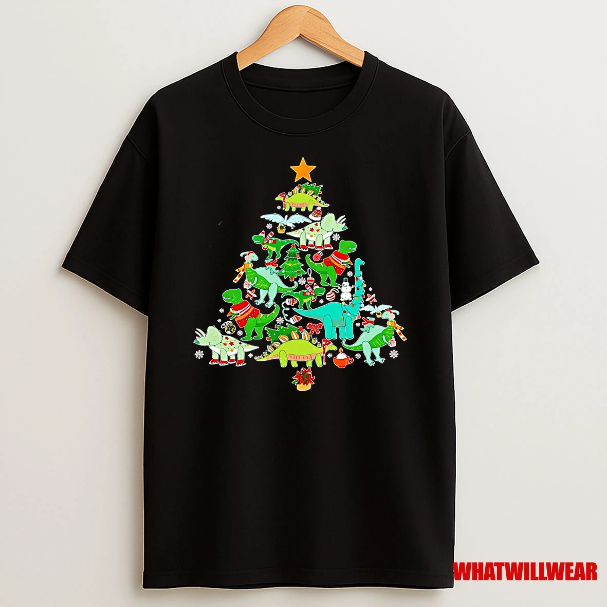 Dinosaur Christmas Tree Holiday Shirts