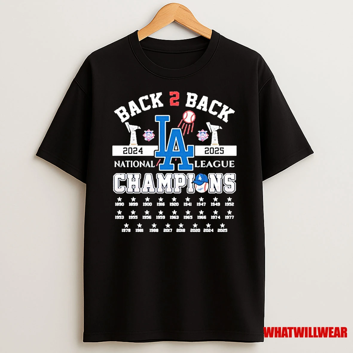 Dodgers B2b 2024 2025 National League Champions Shirts