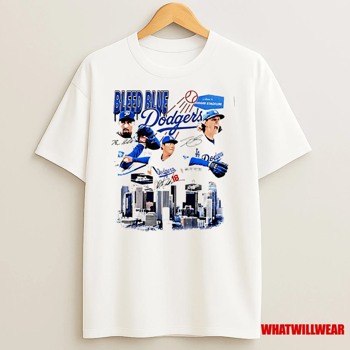 Dodgers Bleed Blue Los Angeles Skyline Shirts