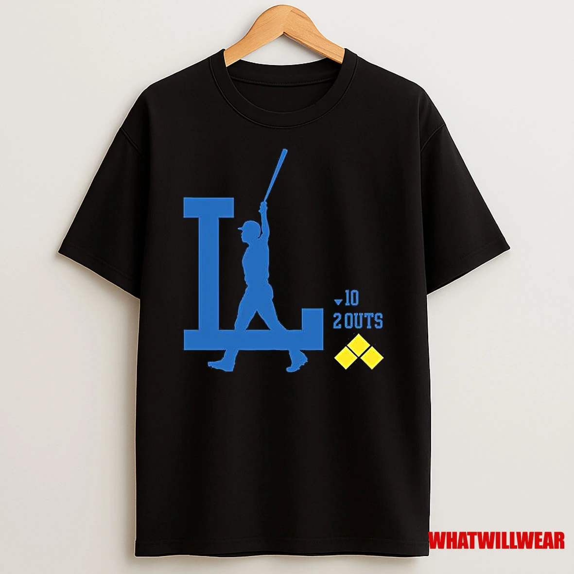 Dodgers La Freddie Freeman Silhouette 2 Outs Shirts
