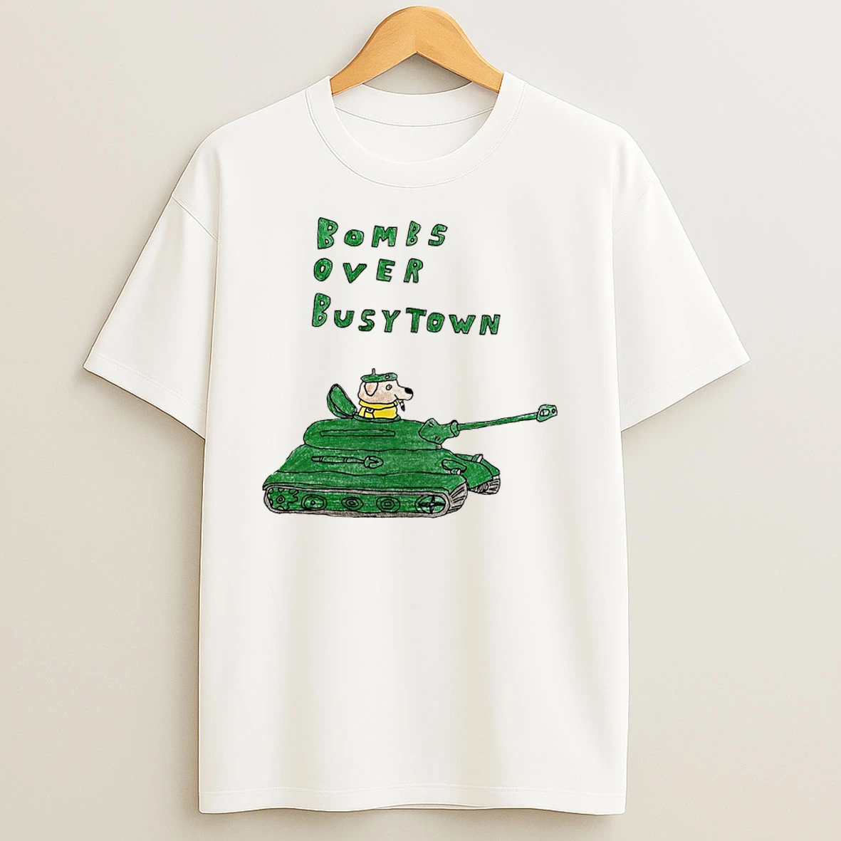 Dog Tank Bombs Over Busytown T Shirts