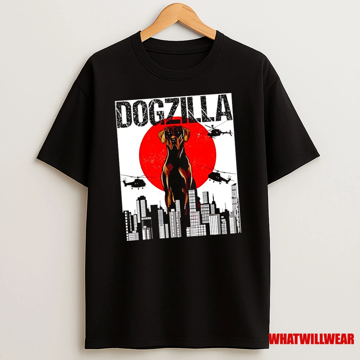 Dogzilla Helicopters Dog X Godzilla Movie Shirts