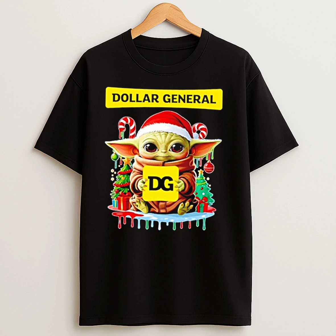 Dollar General X Baby Yoda Merry Christmas T Shirts