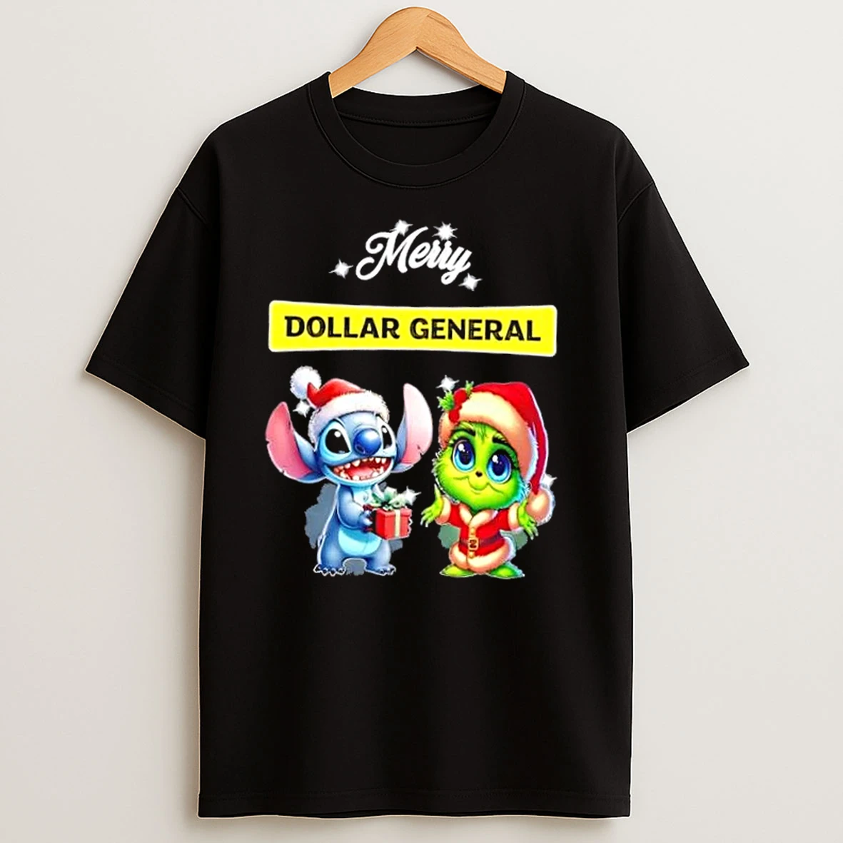 Dollar General X Grinch And Stitch Gif Christmas T Shirts