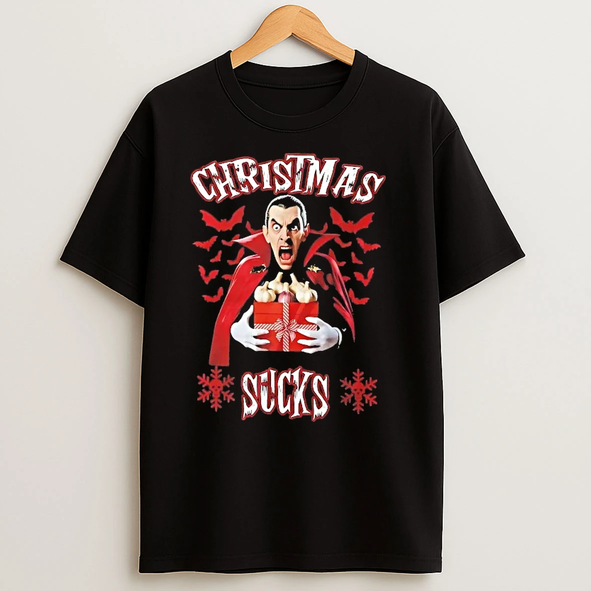 Dracula Garlic Christmas Sucks T Shirts