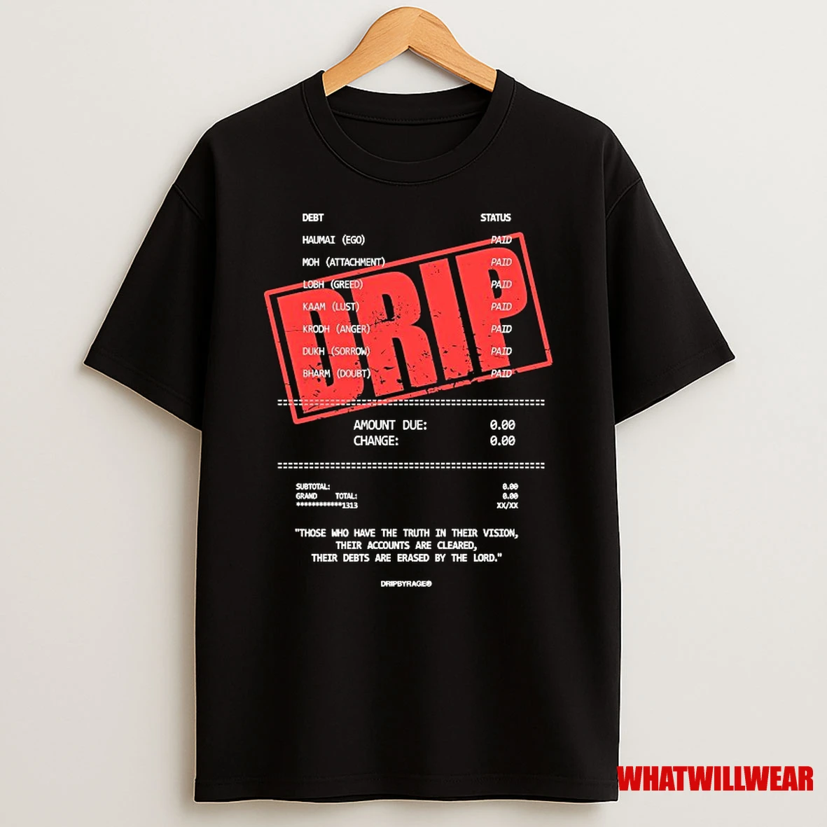 Dripbyrage Amount Due Change Debts Shirts