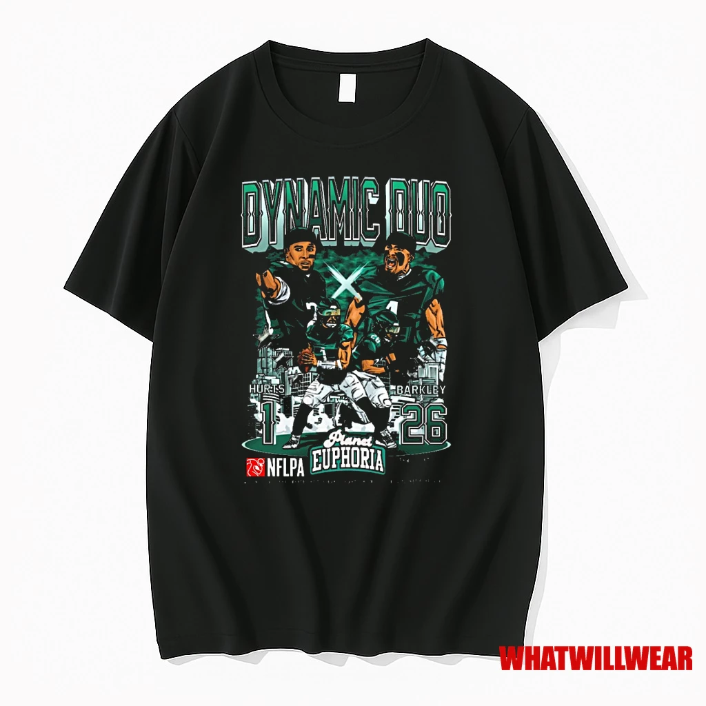 Dynamic Duos Jalen Hurts And Saquon Barkley Philadelphia Eagles Nfl Planet Euphoria Artwork Shirts
