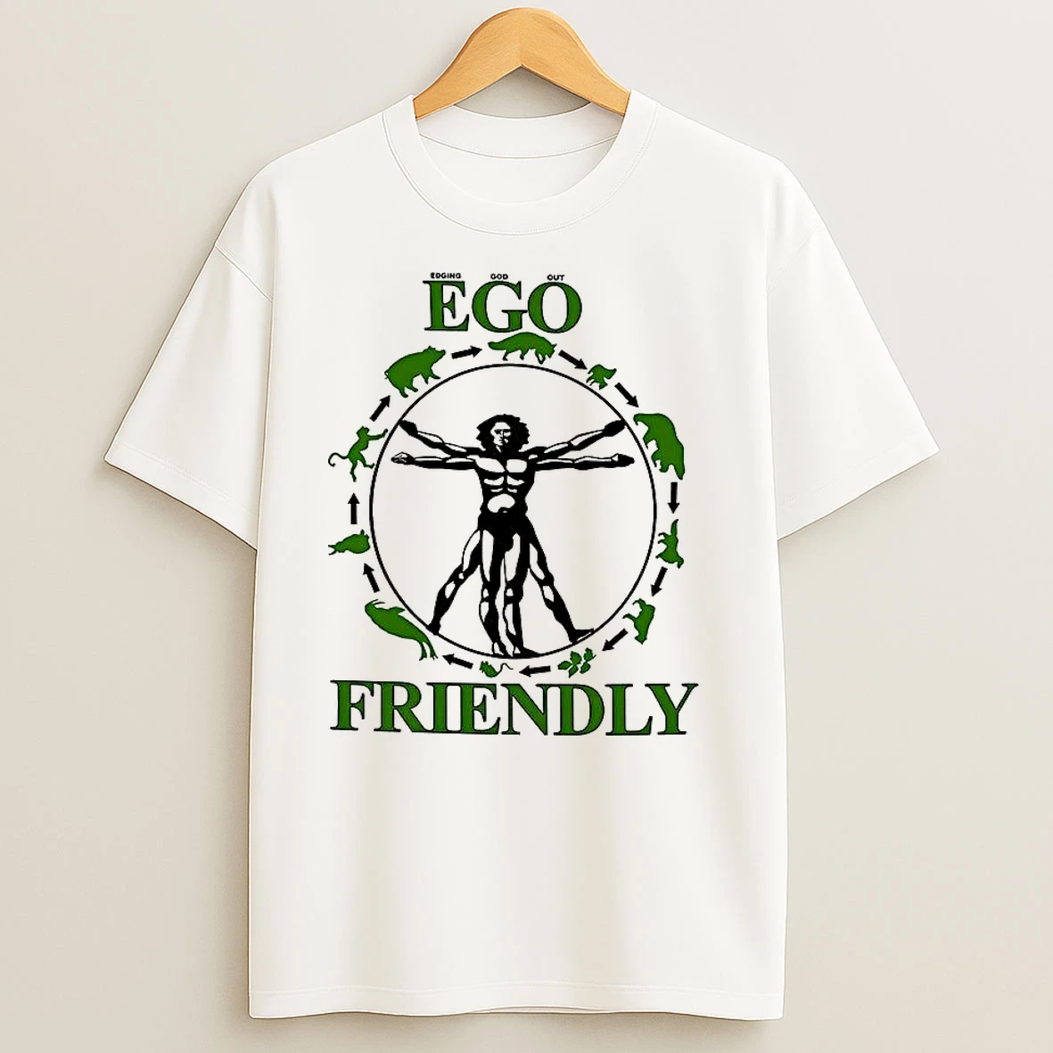 Ego Edging God Out Friendly Food Chain T Shirts