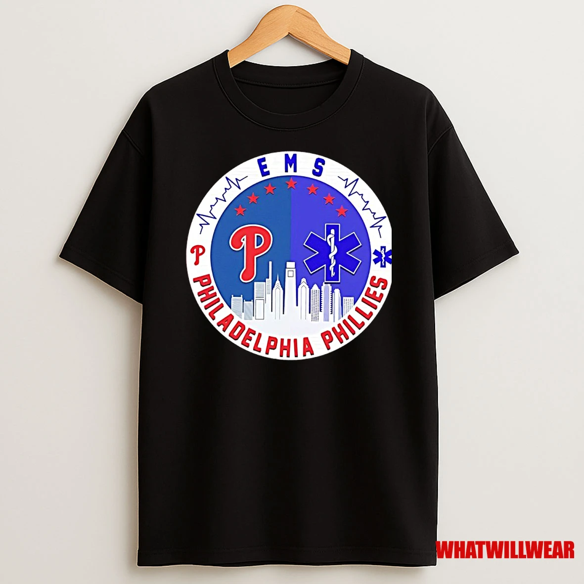 Ems Philadelphia Phillies Baseball City Skyline Shirts