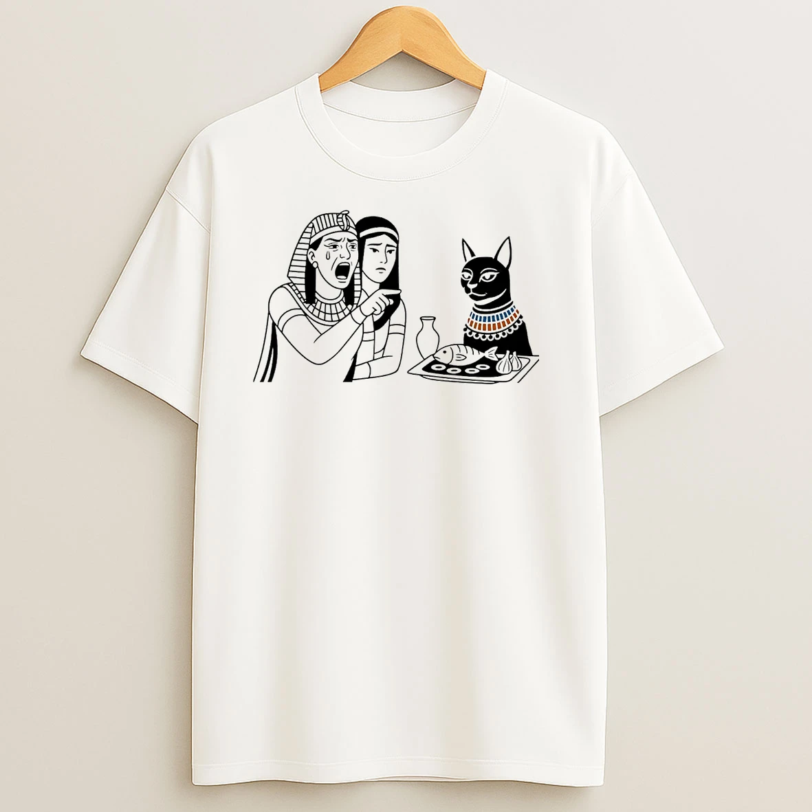 Egyptian Woman Yelling At A Cat Goddess Bastet T Shirts