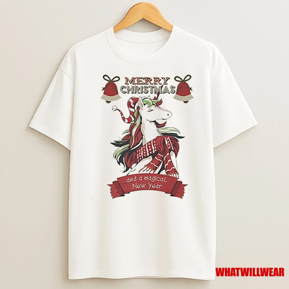 Elegant Christmas Unicorn Scarf Merry Holiday Shirts
