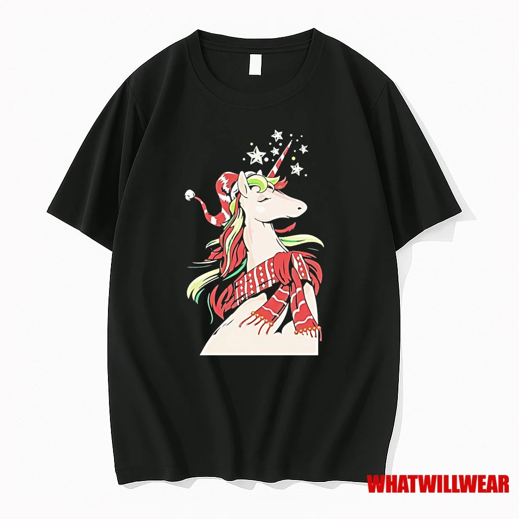 Elegant Unicorn Christmas Stars Scarf Shirts