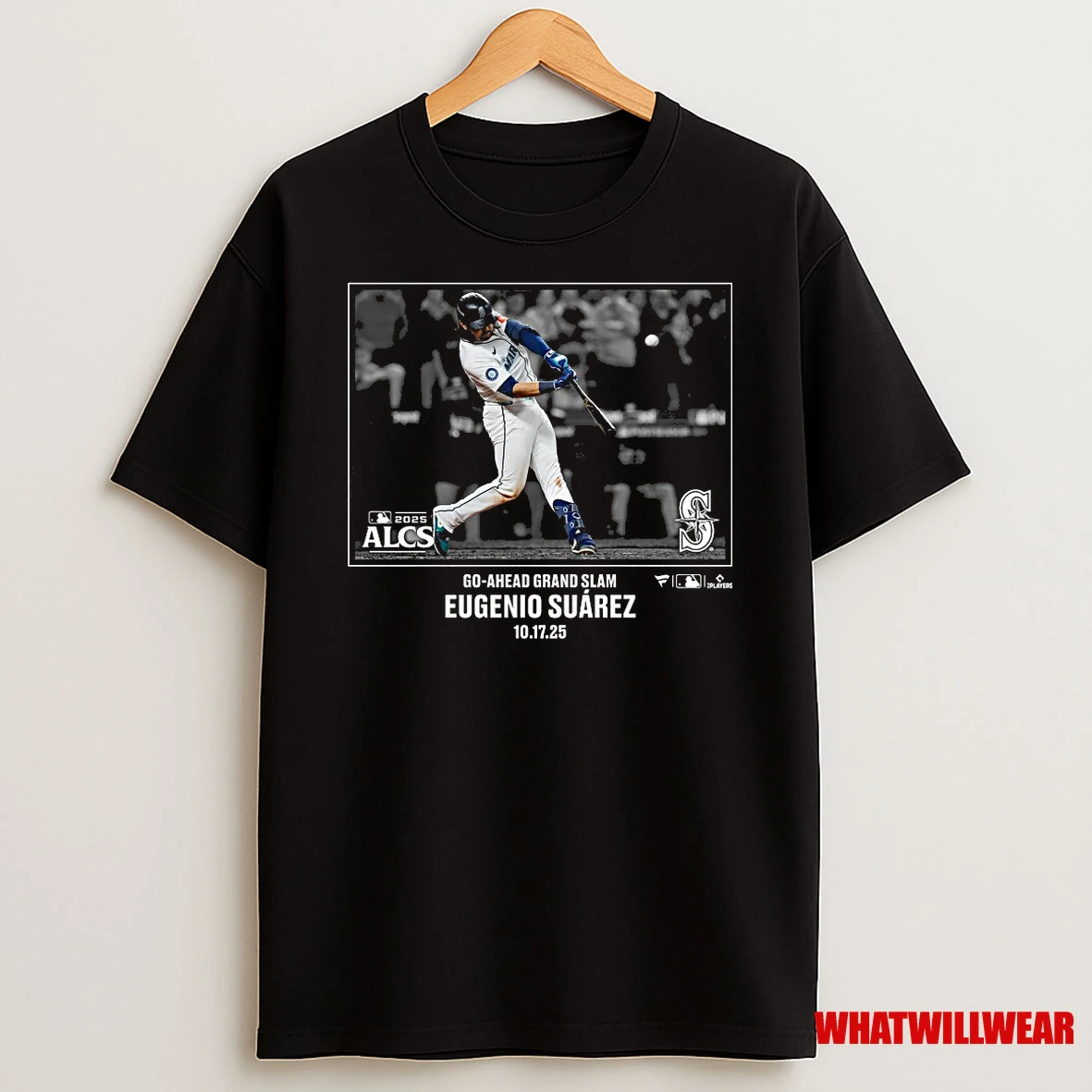 Eugenio Suarez Seattle Mariners 2025 Mlb Postseason Alcs Moment Go Ahead Grand Slam Shirts