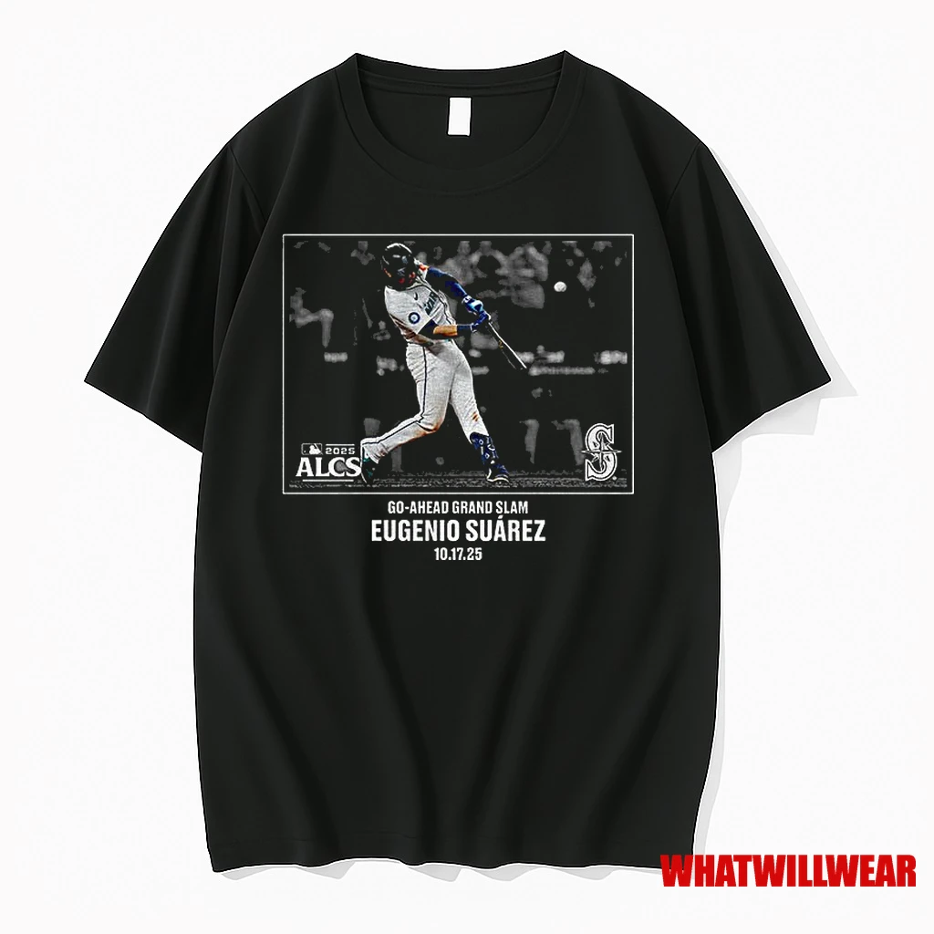 Eugenio Suarez Seattle Mariners 2025 Mlb Postseason Moment Go Ahead Grand Slam Shirts