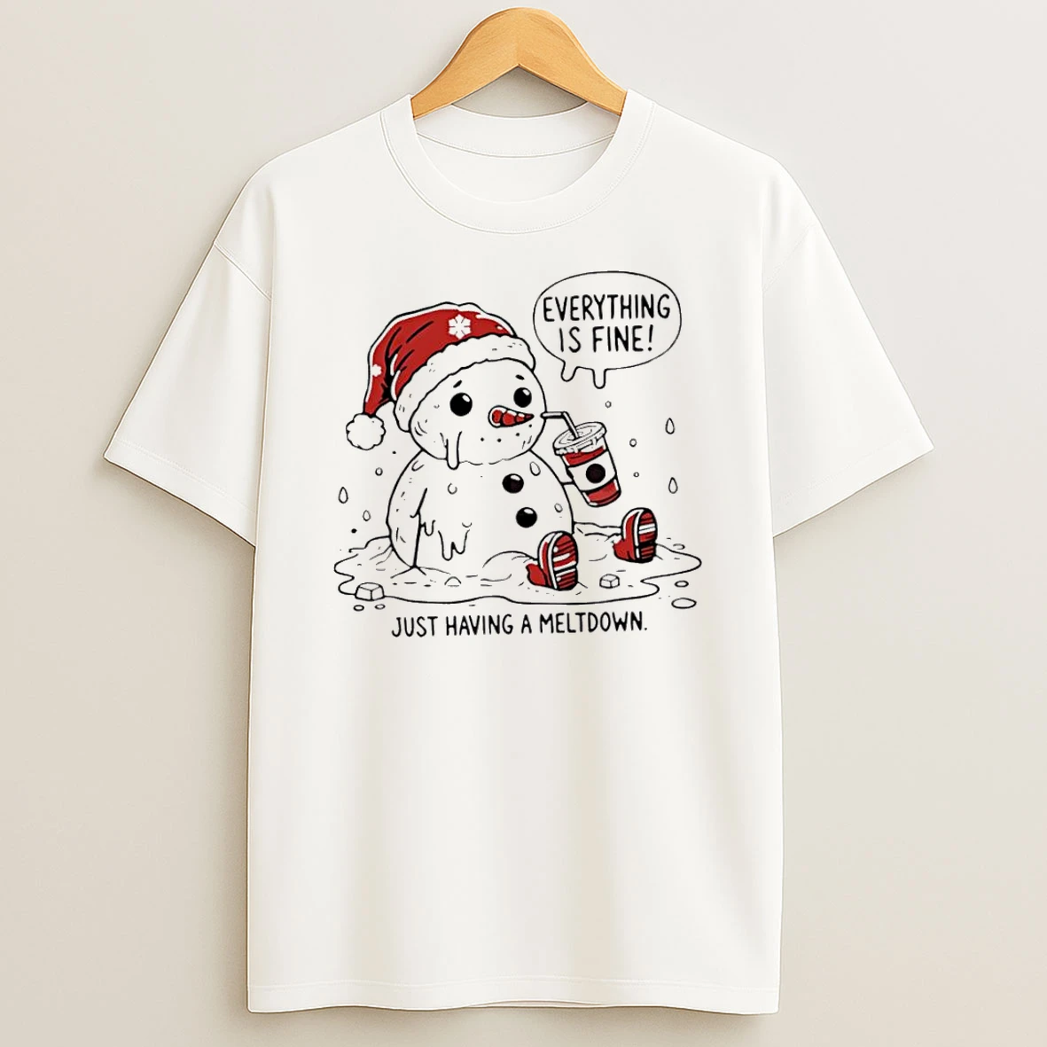 Everything Is Fine Meltdown Christmas Shirts