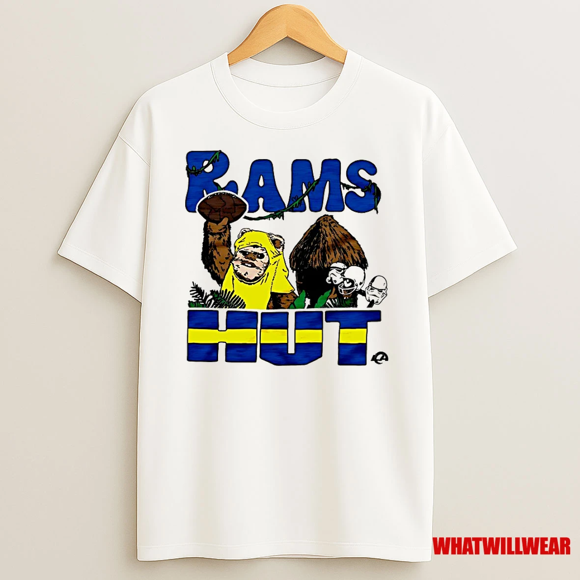Ewok And Stormtrooper Star Wars X Los Angeles Rams Hut Shirts