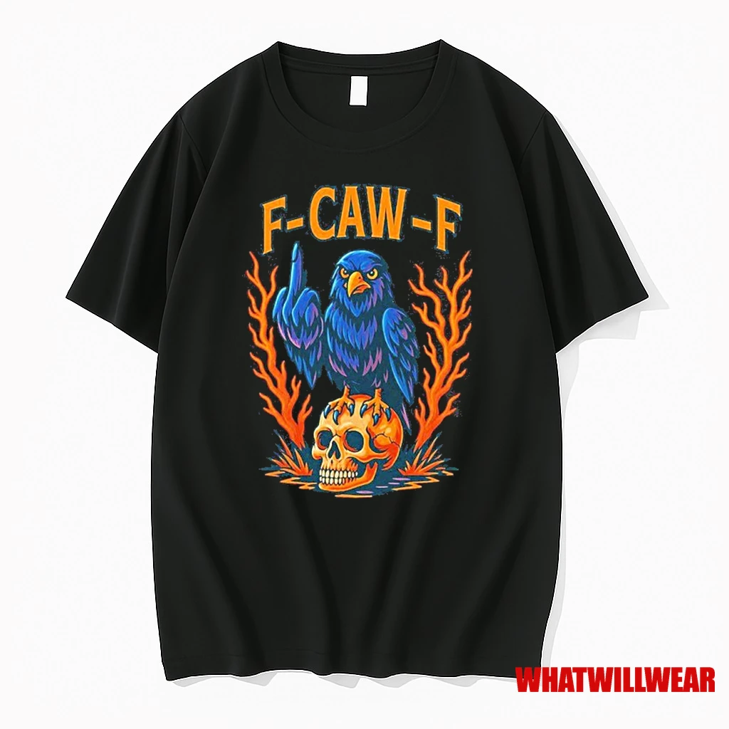 F Caw F Funny Crow Skeleton Skull Meme Shirts