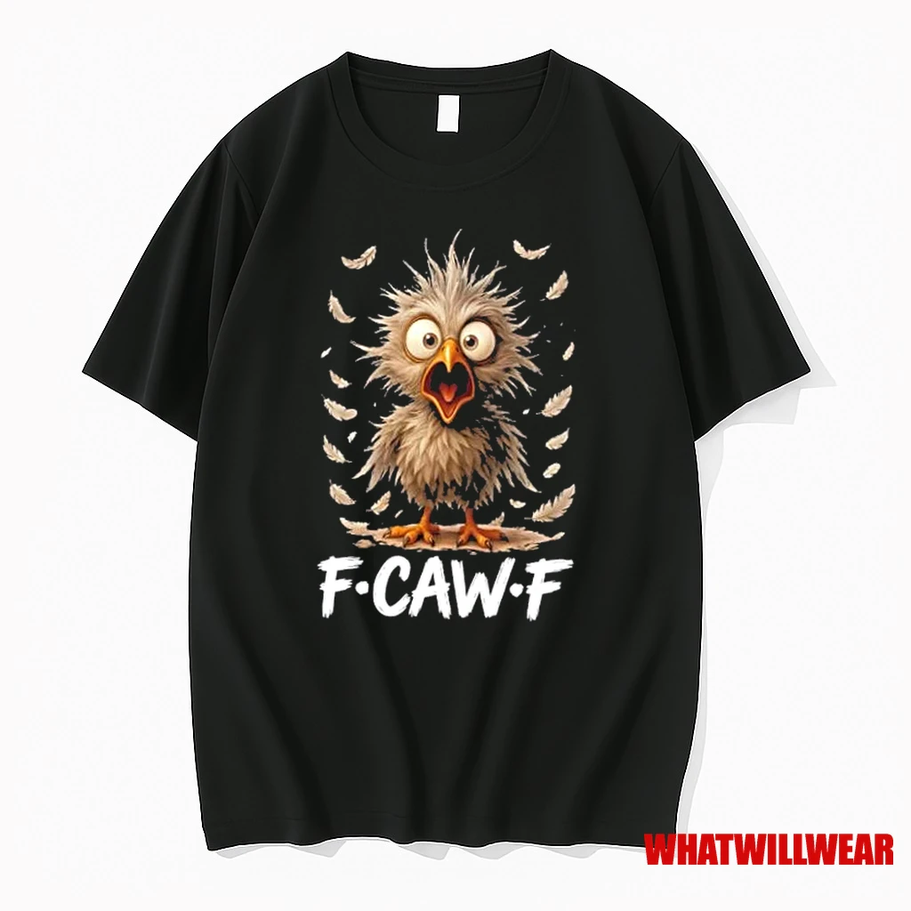 F Caw F Messy Baby Chicken Bird Shocked Face Feather Chaos Shirts