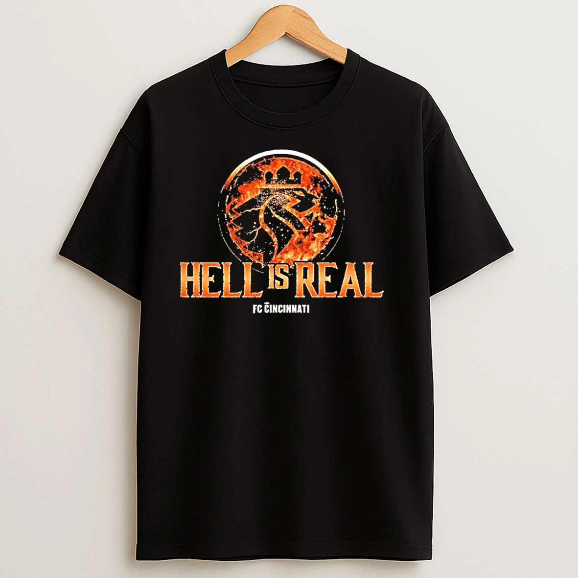 Fc Cincinnati Hell Is Real Kombat Orange Flame T Shirts