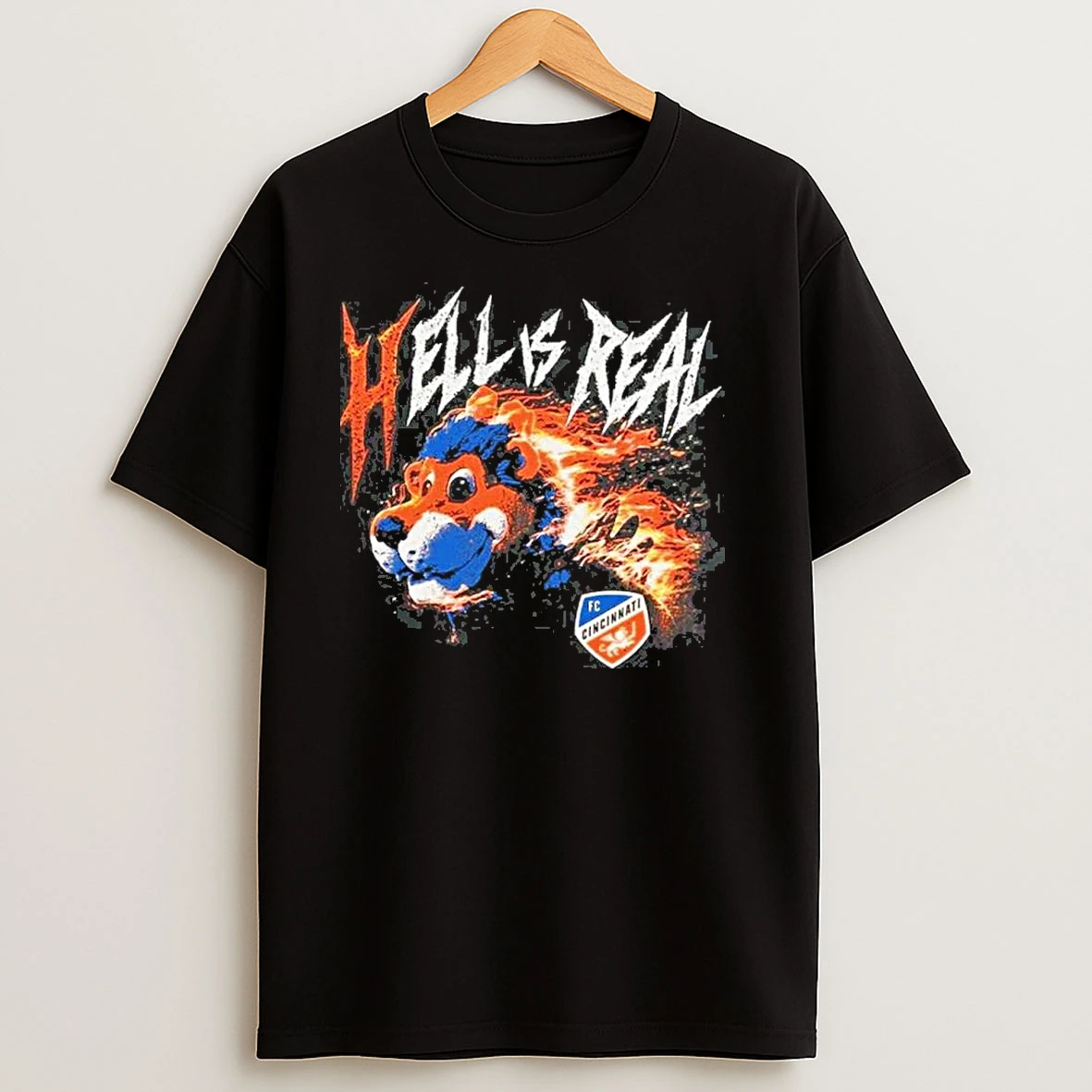 Fc Cincinnati Hell Is Real Retro Flame T Shirts