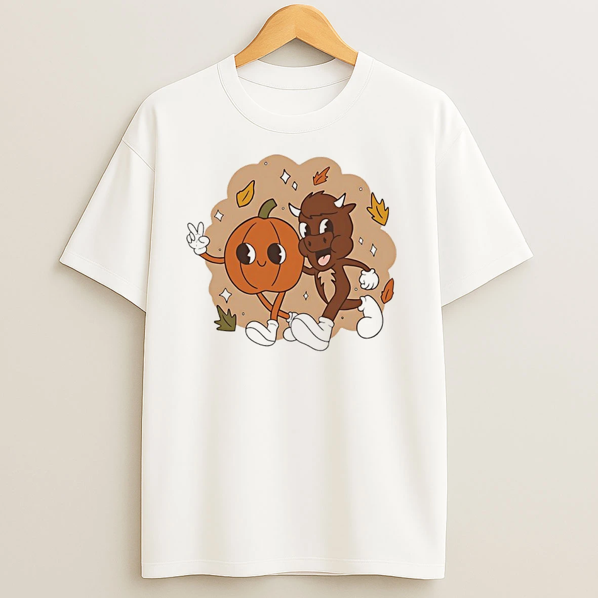 Fall Friends Buffalo Pumpkin Halloween T Shirts