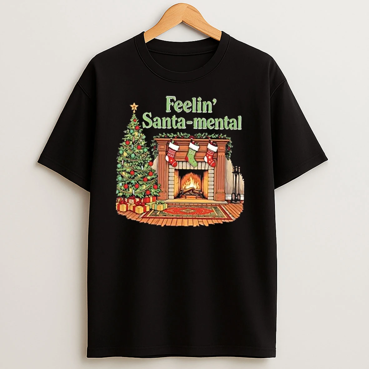 Feeling Santa Mental Christmas T Shirts