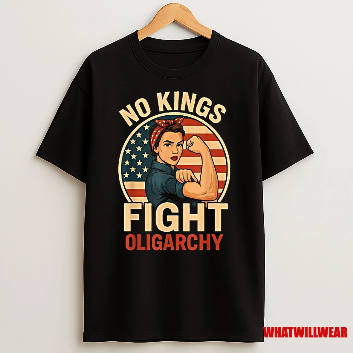 Fight Oligarchy Woman Strong American Flag Shirts