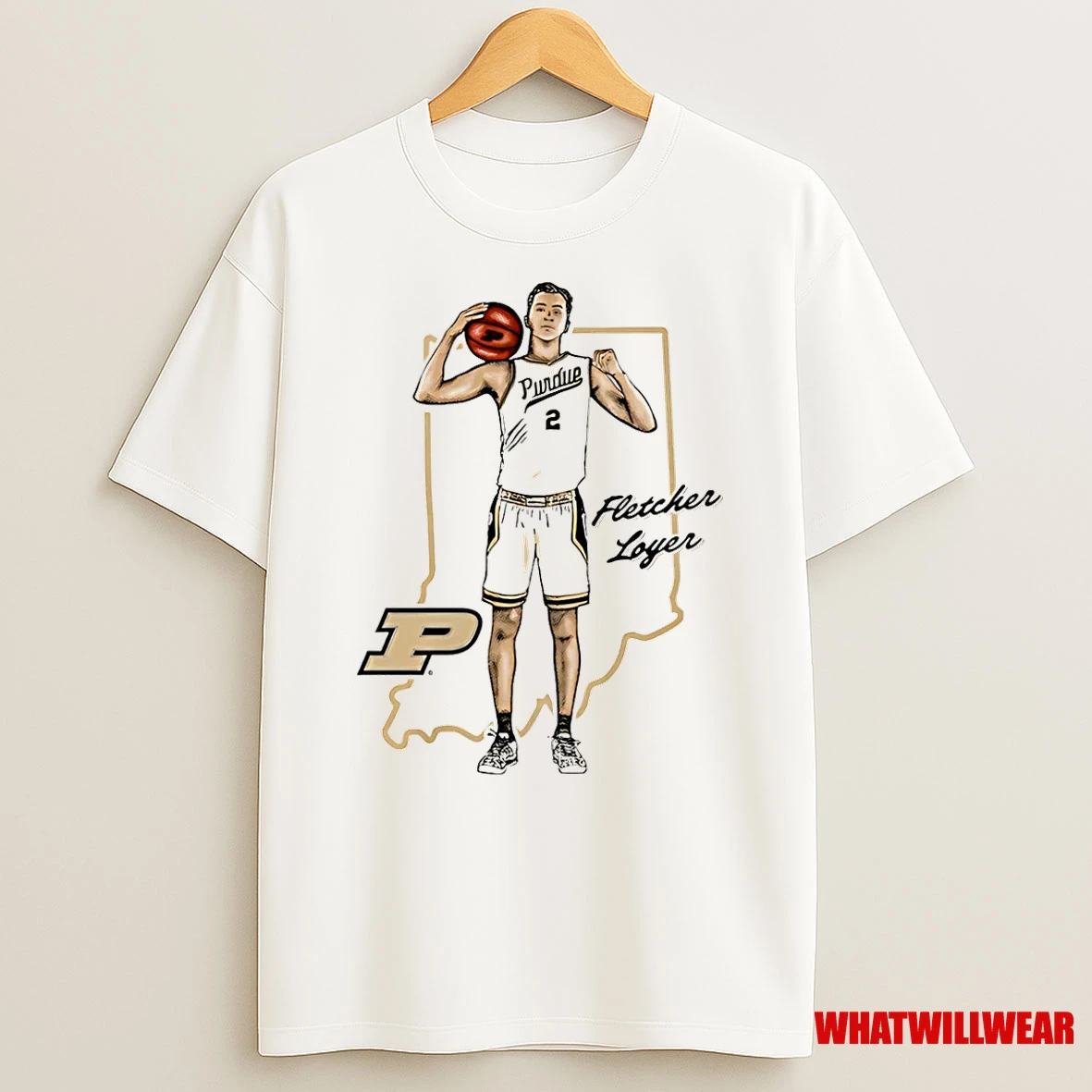 Fletcher Loyer Purdue Boilermakers Illustrated Shirts