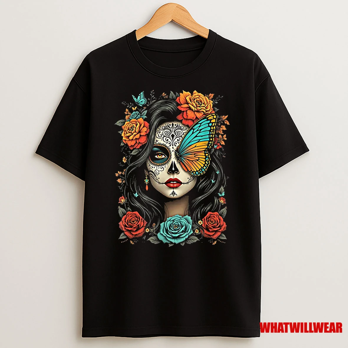 Floral Sugar Skull Day Of The Dead Dia De Los Muertos Shirts