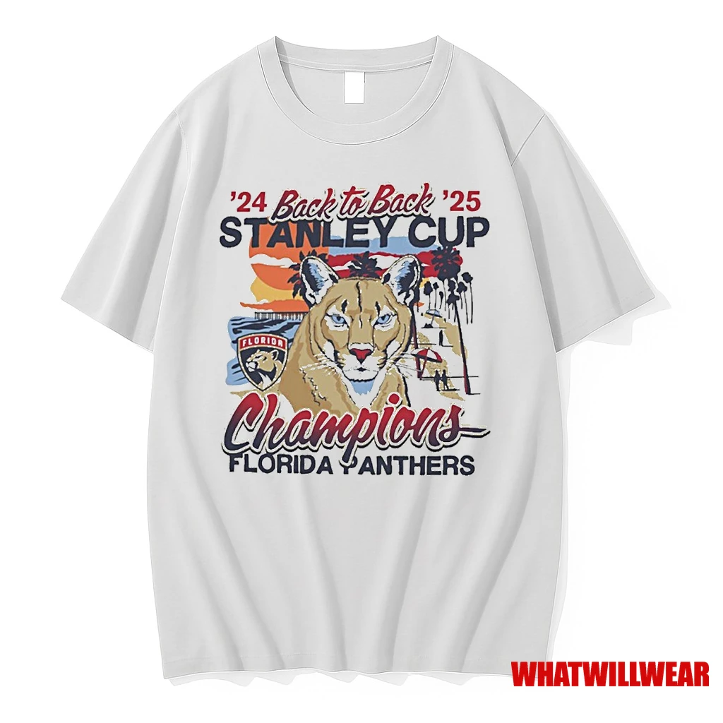 Florida Panthers Back To Back Stanley Cup Champions Florida Sunset 2024 2025 Shirts