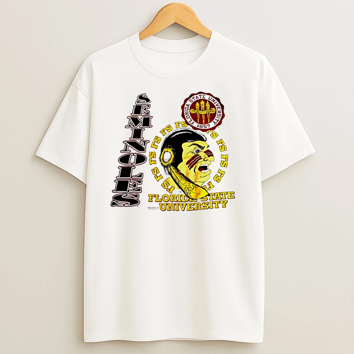 Florida State University Seminoles Vintage Logo Fs Mascot T Shirts