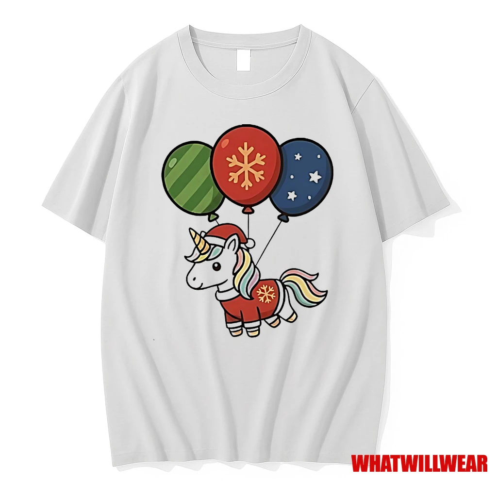 Flying Balloon Unicorn Christmas Shirts