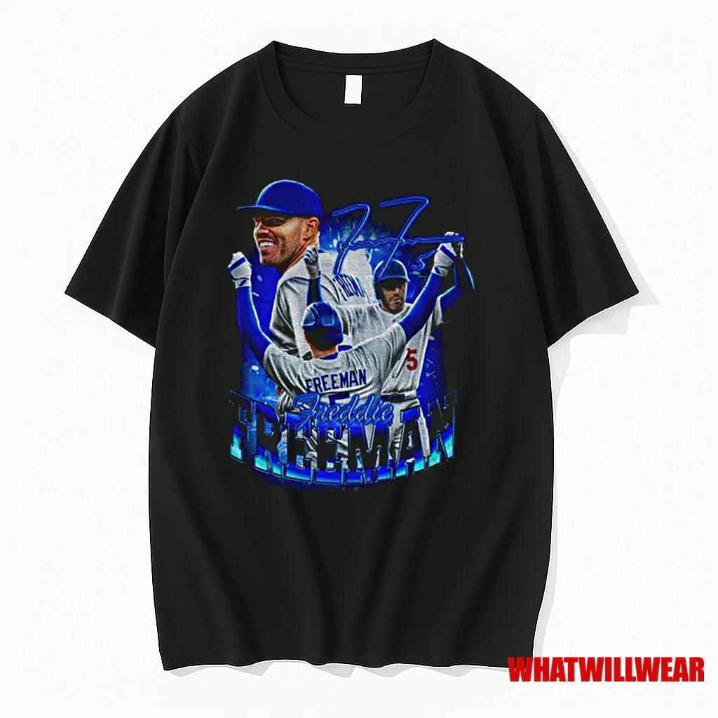 Freddie Freeman Posing Los Angeles Dodgers Mlb Signature Graphic Shirts